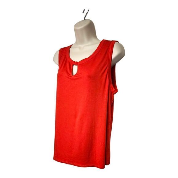 DOUBLJU CASUAL SLEEVELESS RED TOP SIZE LARGE - Picture 2 of 8